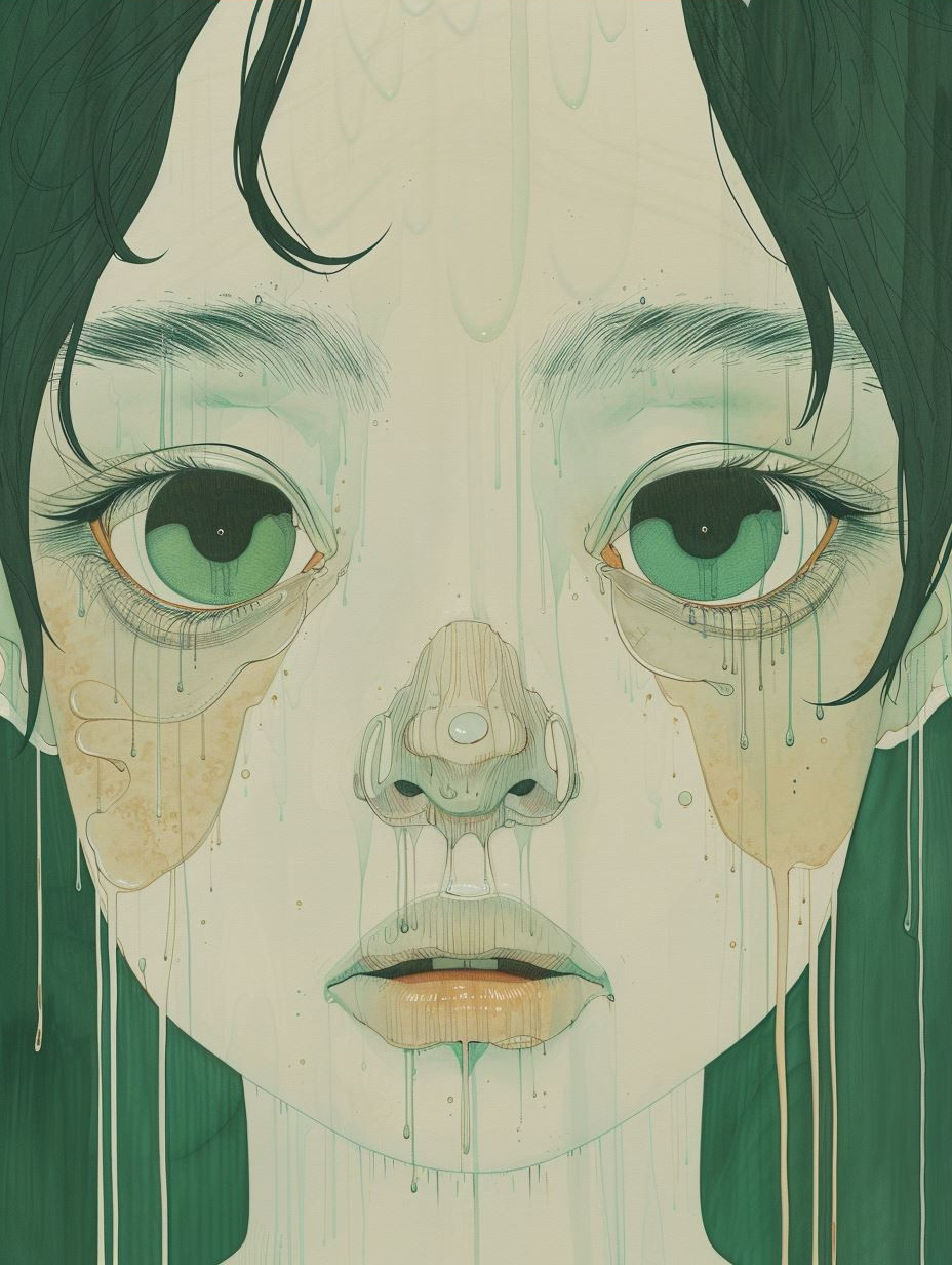 Ethereal Melancholy in Muted Green - Image 3