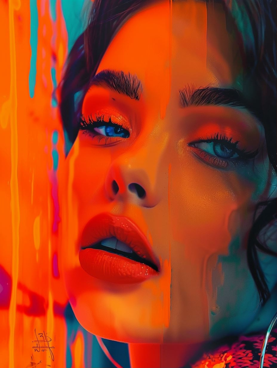 Neon Dreams Chromatic Portraiture - Image 1