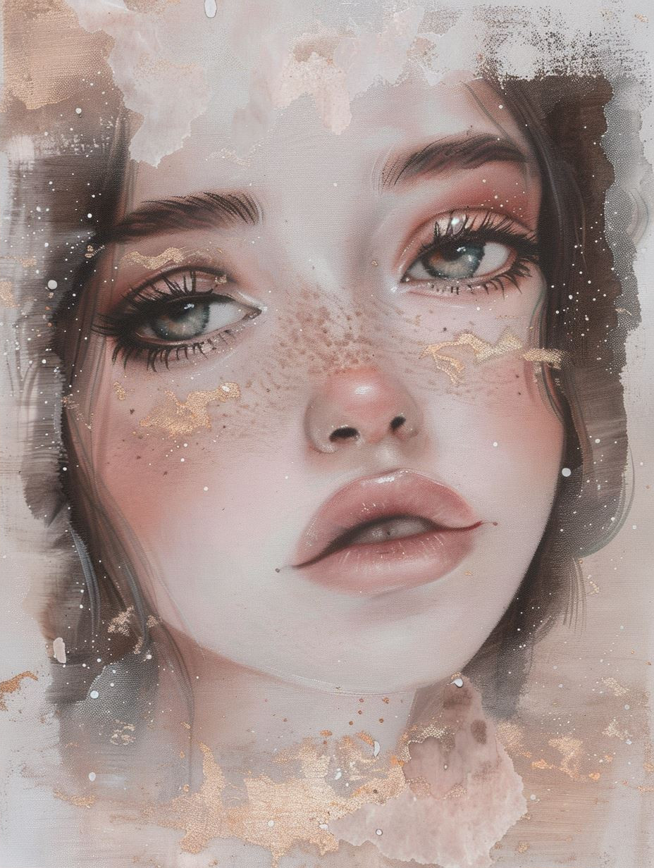 Ethereal Gilded Dream Portrait - Image 2