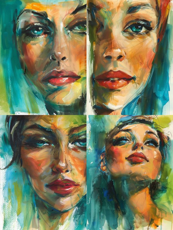 Vibrant Expressions in Abstract Oil