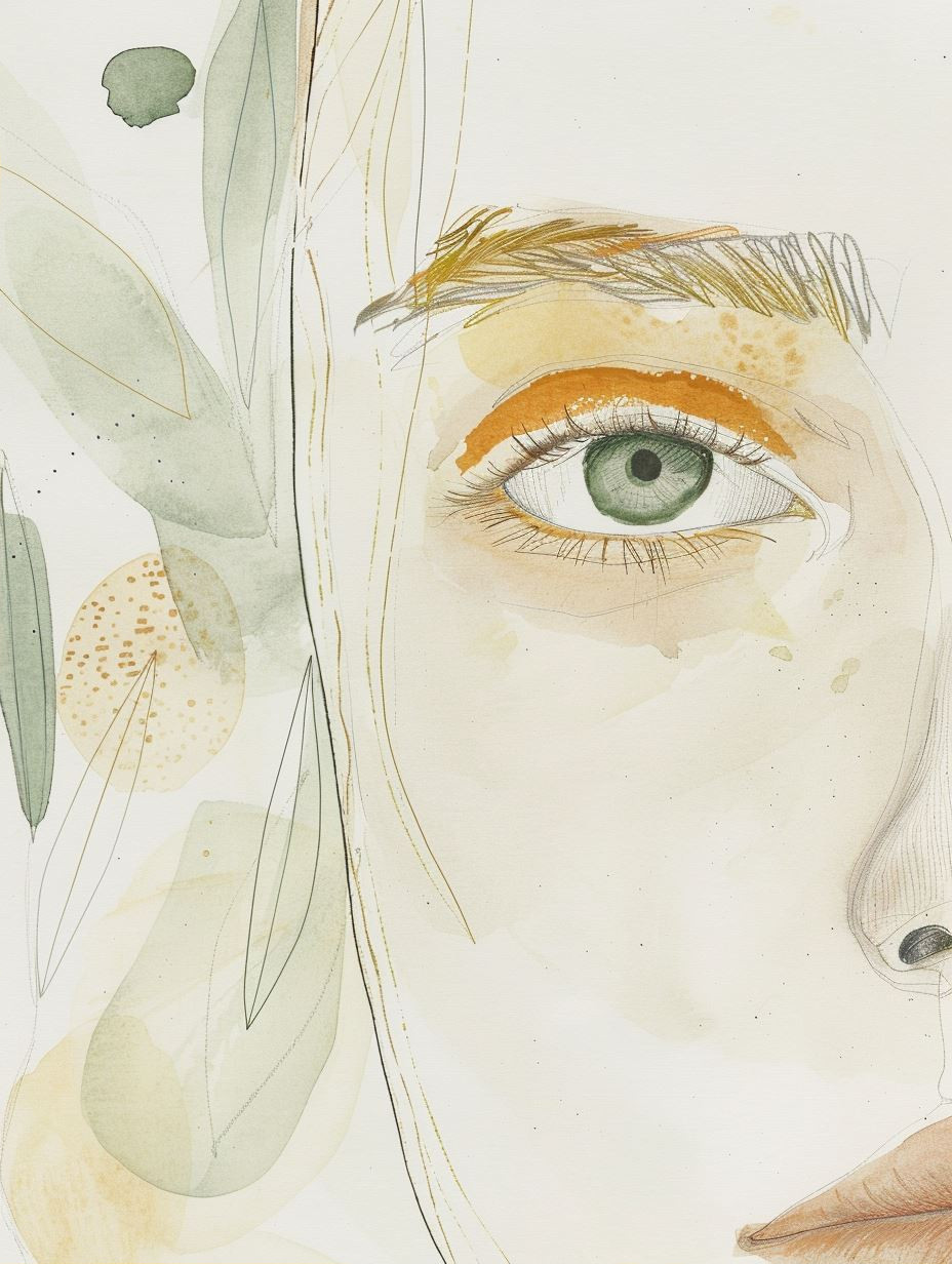 Ethereal Gaze Watercolor Portraits - Image 2