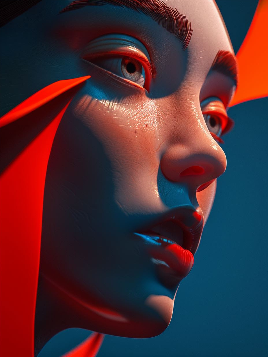 Crimson Shadows Cinematic Portrait - Image 4