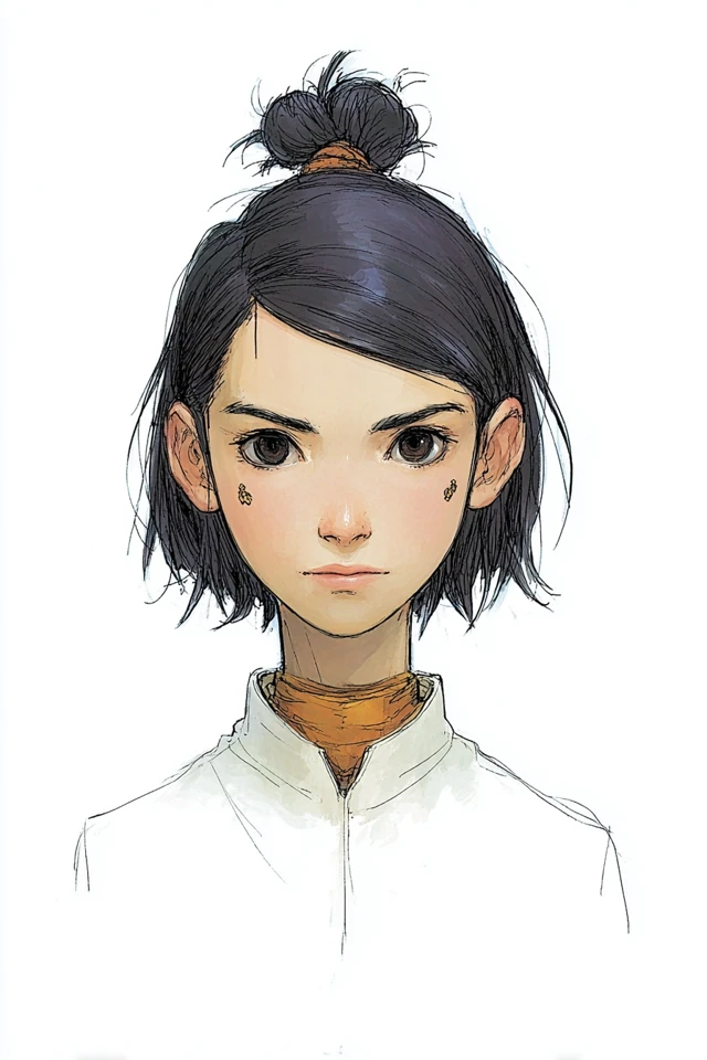 Serene Ink Portrait - Image 1