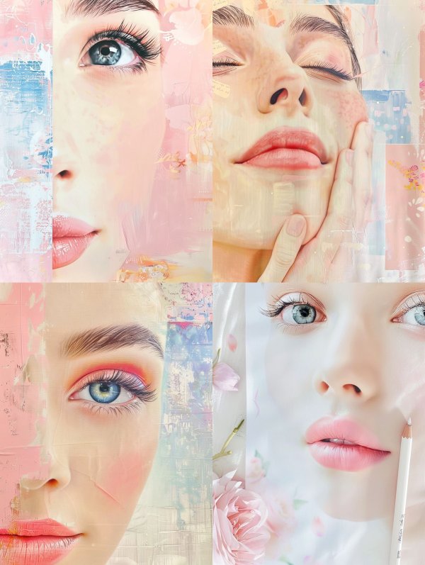 Ethereal Pastel Portrait Collage