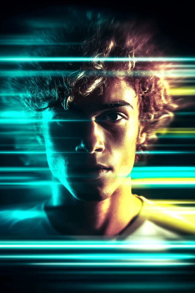 Neon Velocity Portrait