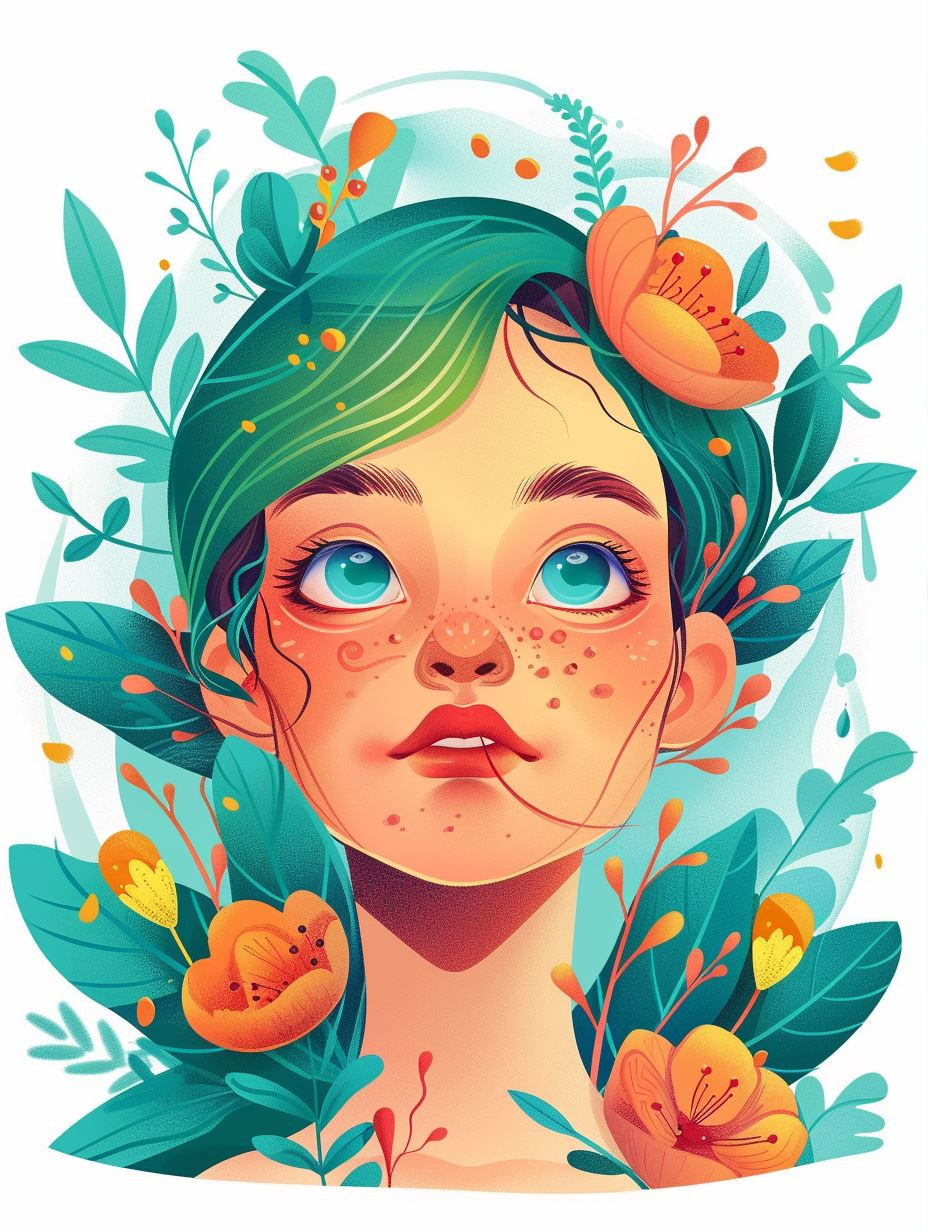 Ethereal Flora Dream Portrait - Image 1