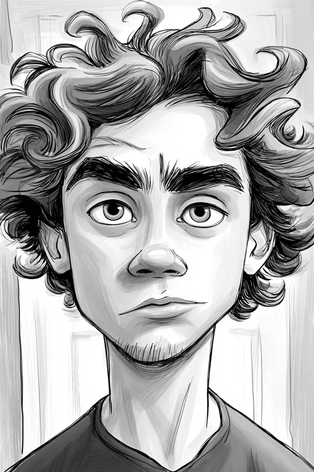 Monochrome Curly Muse - Image 1