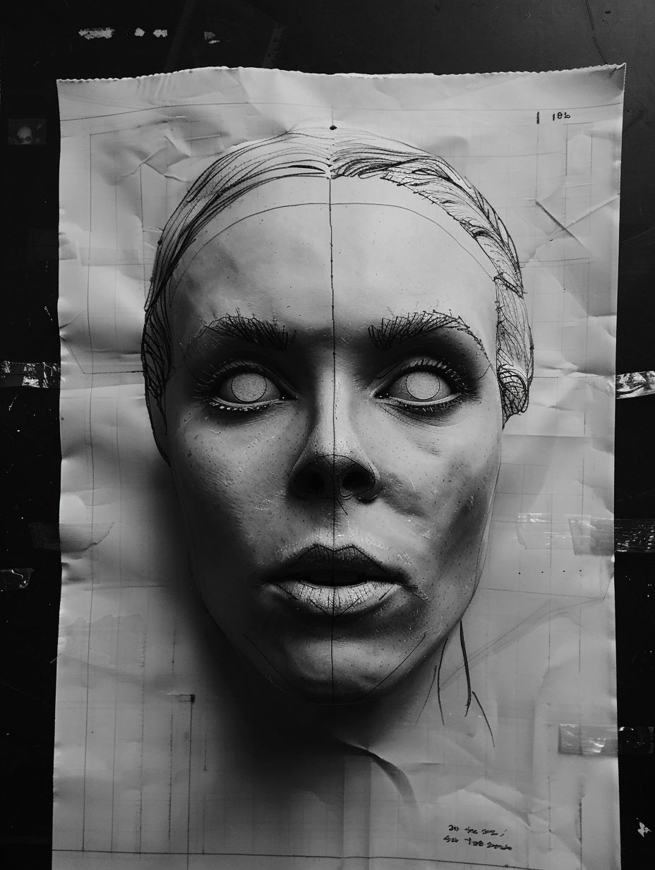Surrealist Charcoal Portrait Study