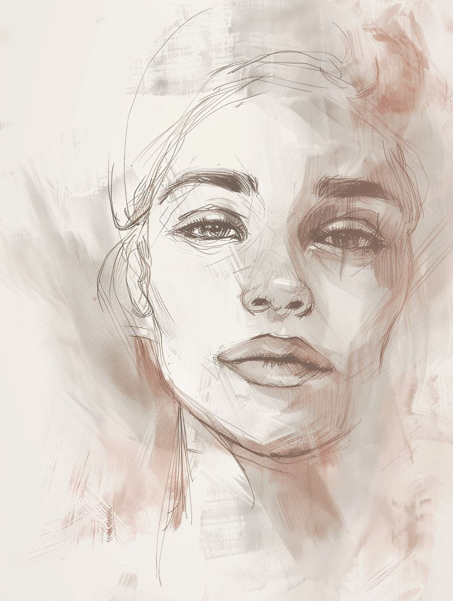 Ethereal Whispers in Charcoal and Ochre - Image 2