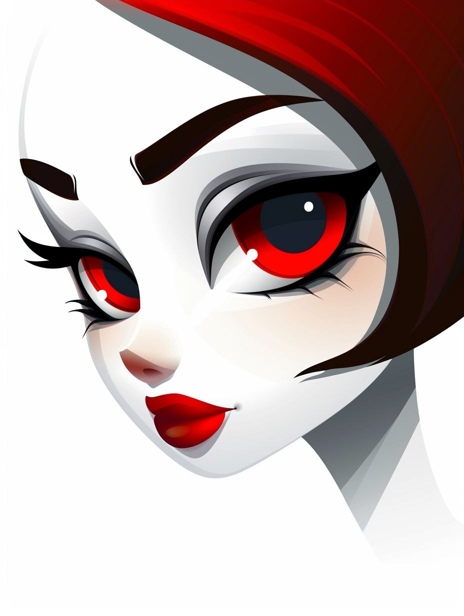 Crimson Gaze Shadow Portrait - Image 3