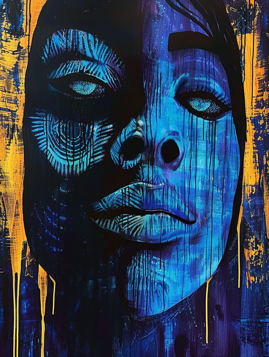 Electric Azure Cosmic Portrait - Image 3