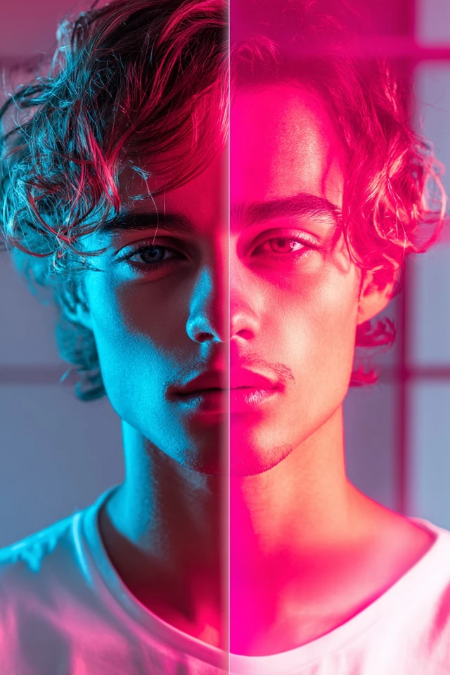 Neon Dualism Portrait