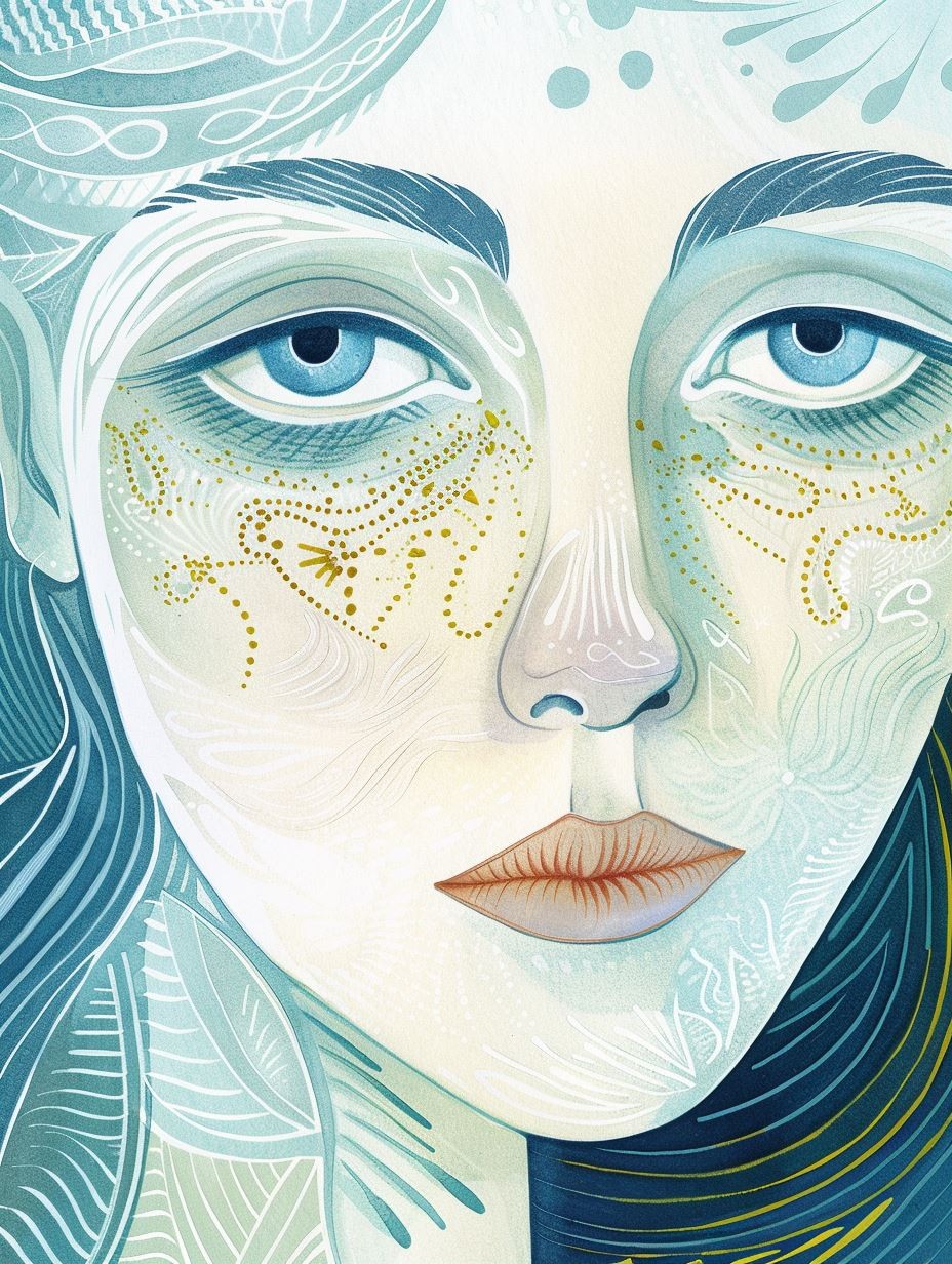 Ethereal Azure Spirit Portrait