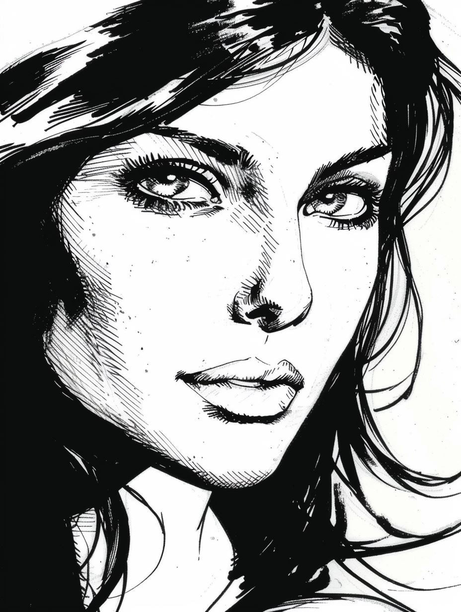 Shadows and Soul: Ink Portrait Study - Image 3