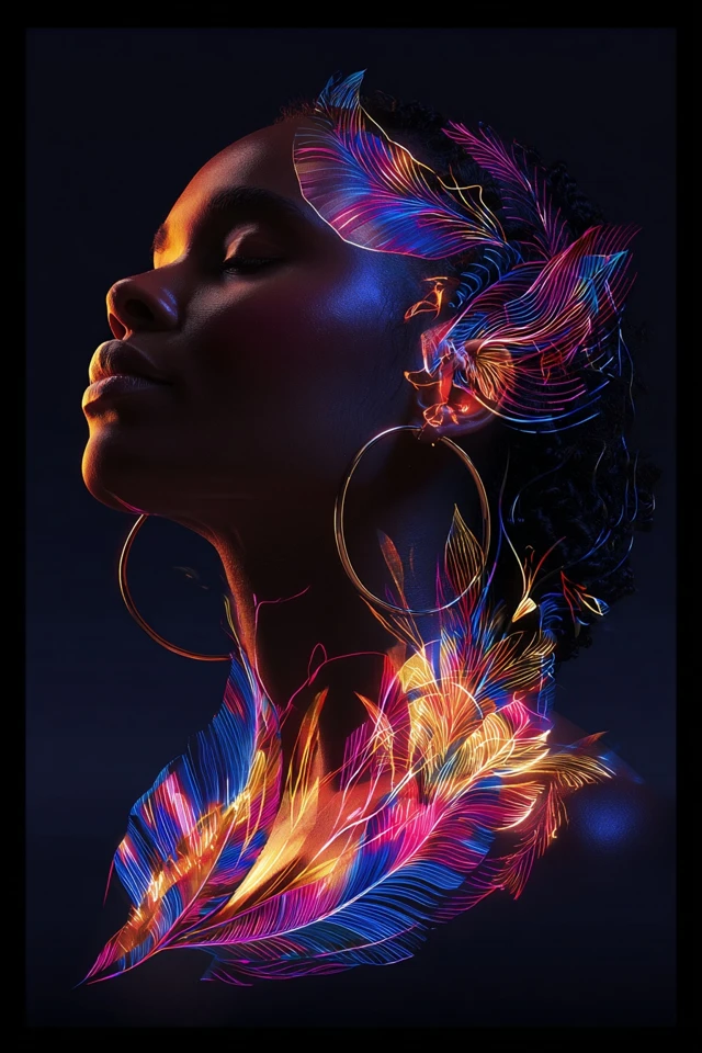 Vibrant Dreams in Neon Hues - Image 1