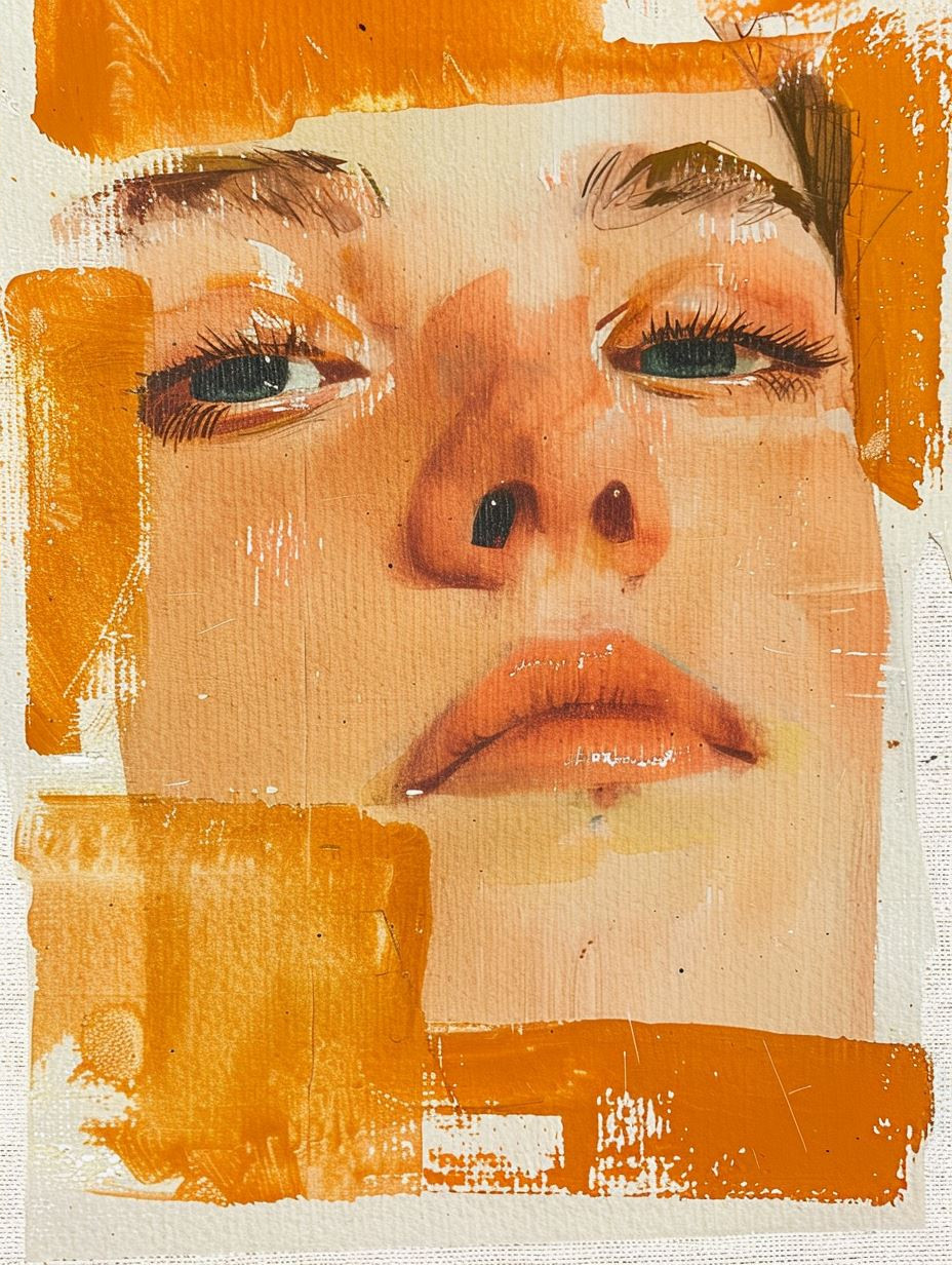 Golden Hues Abstract Portrait Studies - Image 2