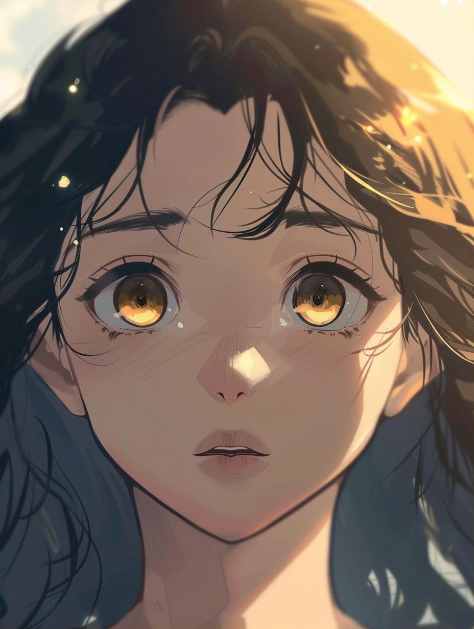 Golden Hour Ethereal Anime Gaze