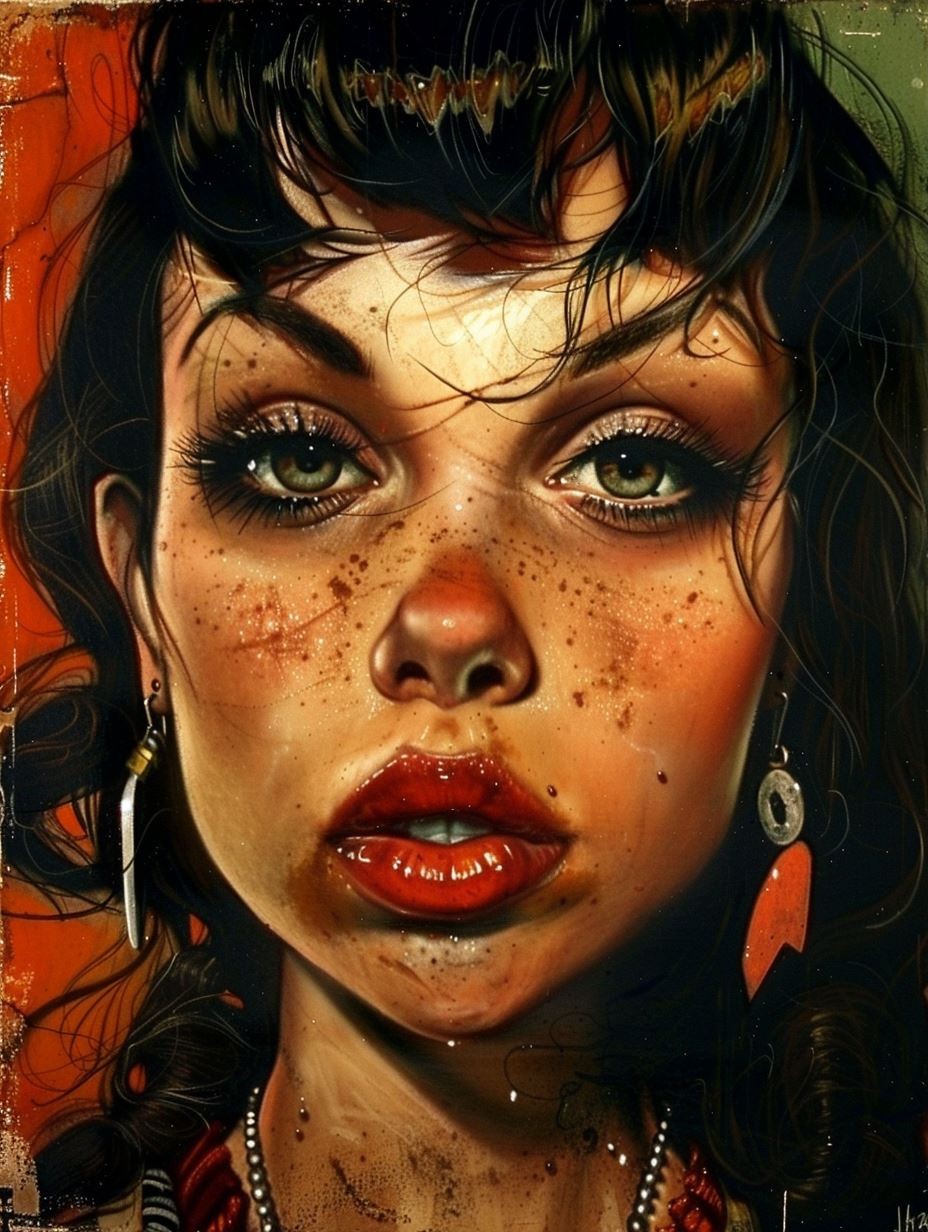 Fractured Beauty in Crimson - Image 3