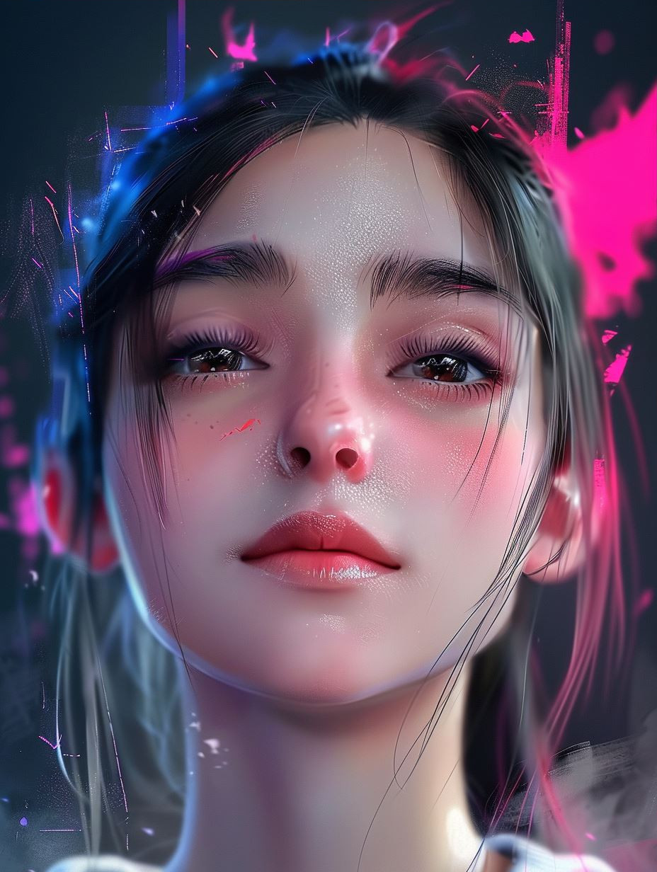 Ethereal Neon Floral Portraits - Image 3