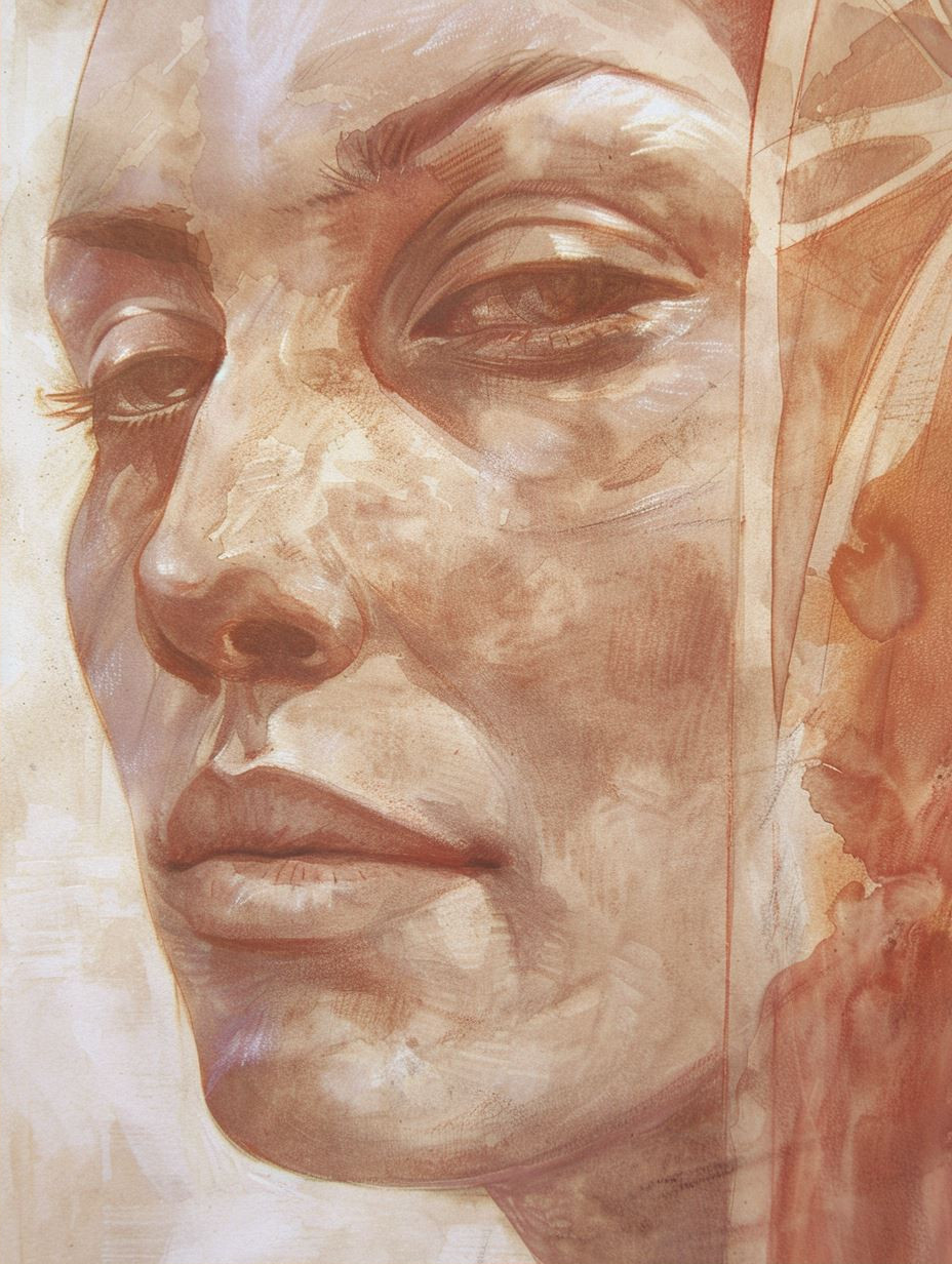 Ethereal Sanguine Portrait Studies - Image 2
