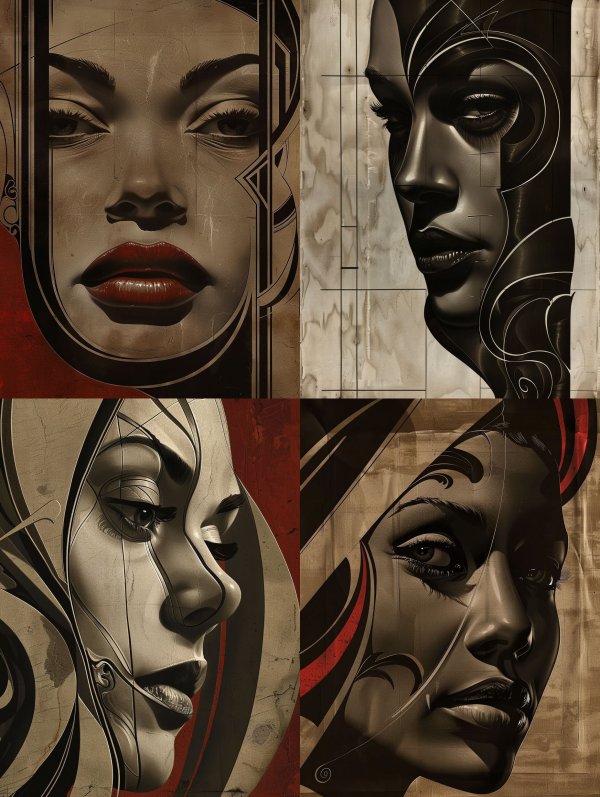Art Deco Crimson Allure