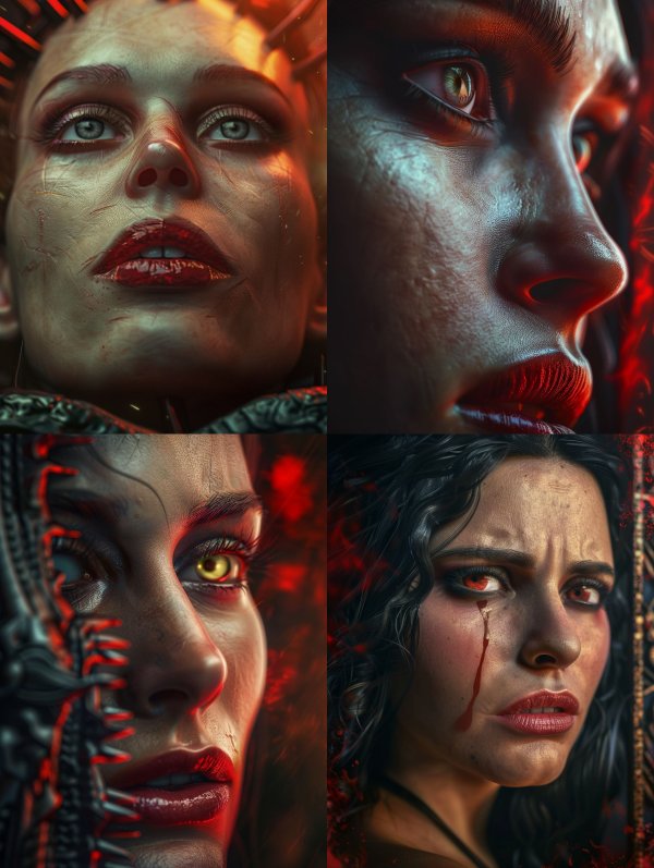 Dark Cinematic Cybernetic Portraits