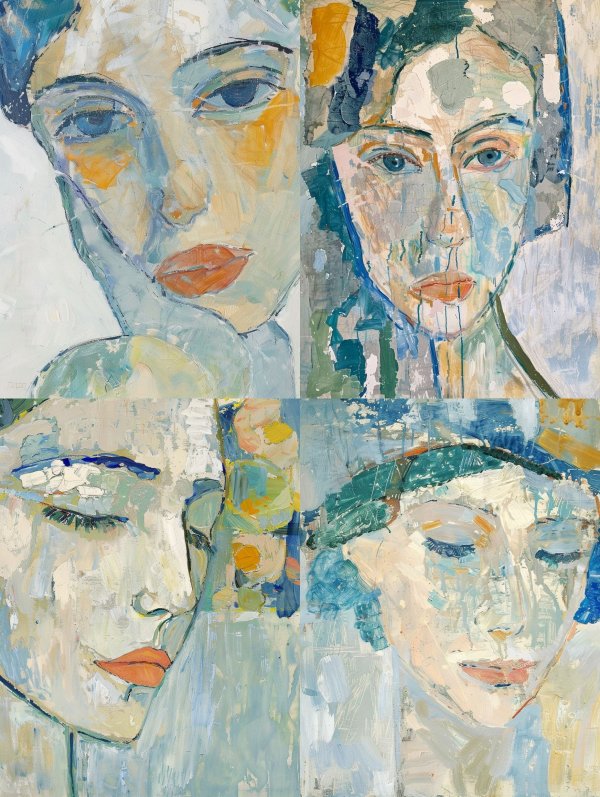 Ethereal Blue Impressionist Portrait