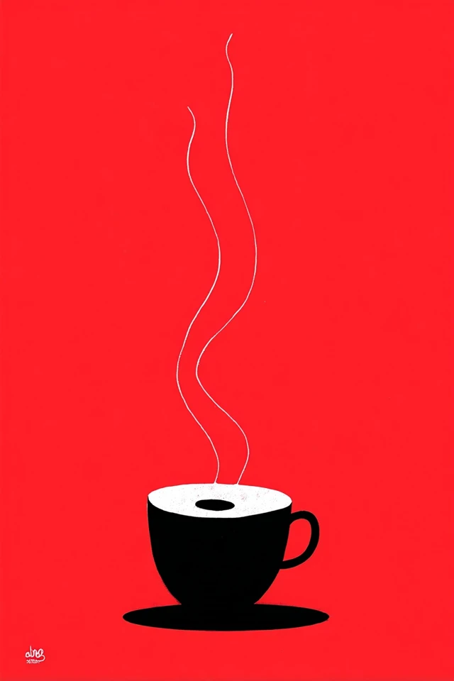 Crimson Minimalist Muse - Image 4