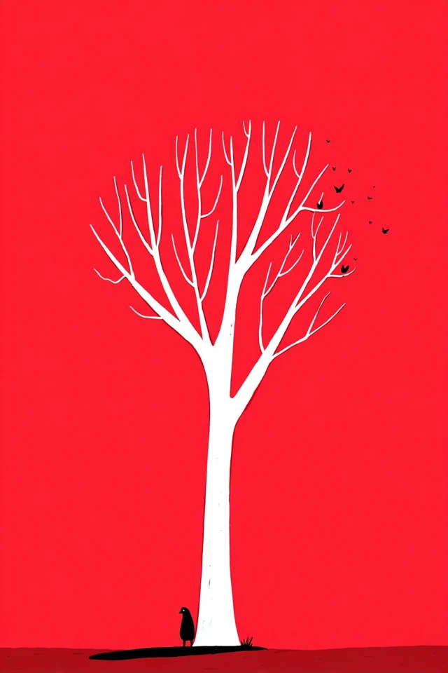 Crimson Minimalist Muse - Image 5