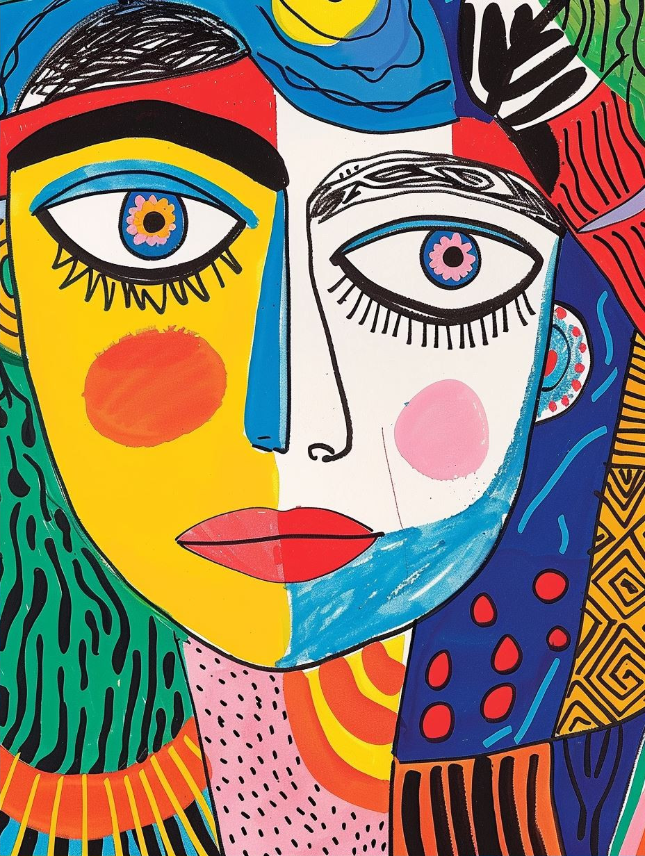 Vibrant Neo-Expressionist Abstract Portrait - Image 2