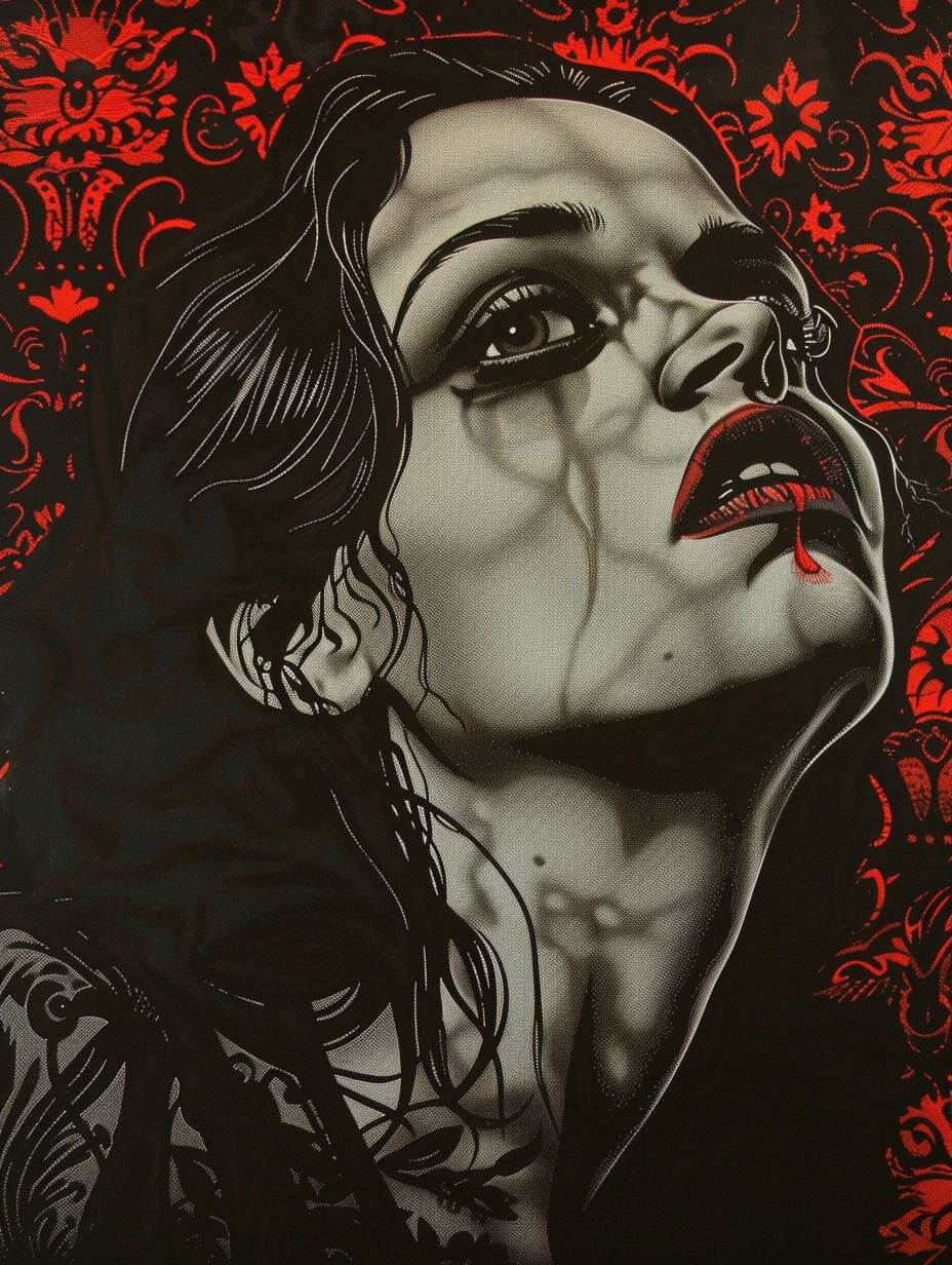 Crimson Shadows Dramatic Portrait - Image 3