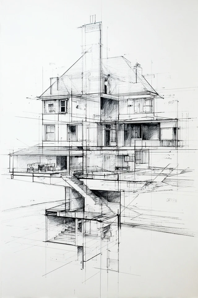 Precision in Pencil: Architectural Sketches - Image 6