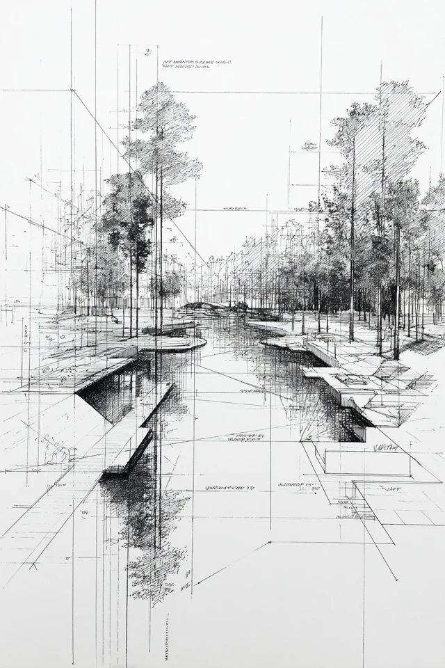 Precision in Pencil: Architectural Sketches - Image 2