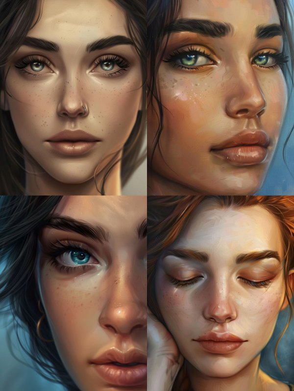 Ethereal Gaze: Digital Portrait Studies
