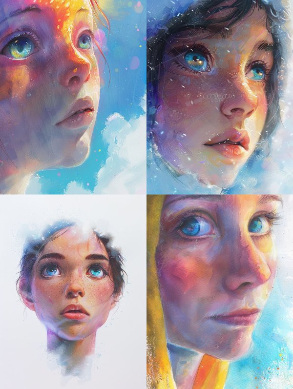 Dreamy Gazes: A Digital Portrait Study