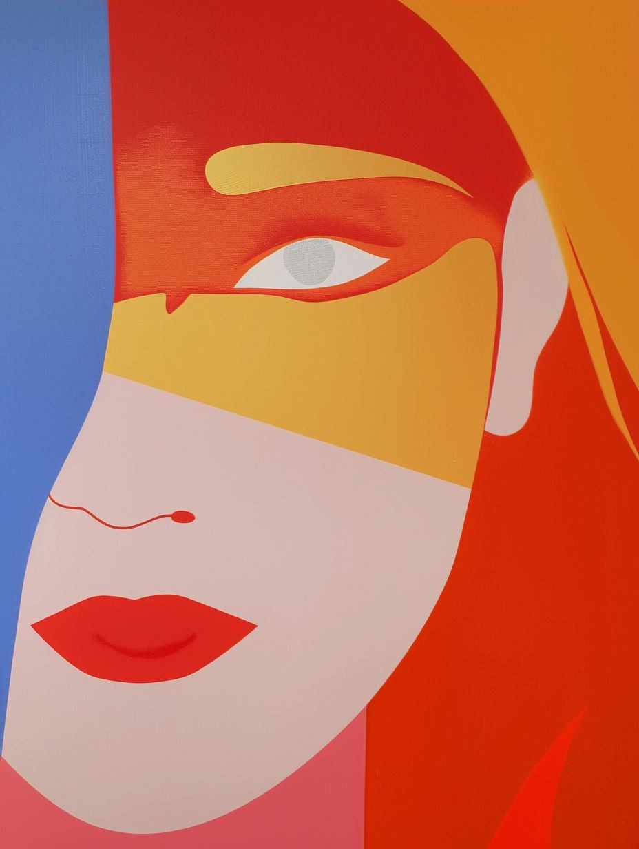 Vibrant Minimalist Portrait Study - Image 3