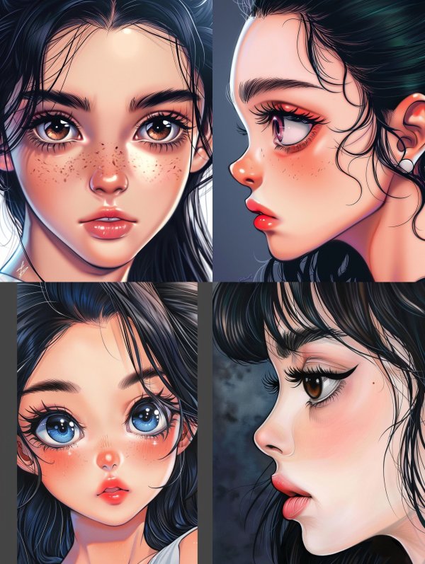 Ethereal Gazes: Digital Anime Portraits