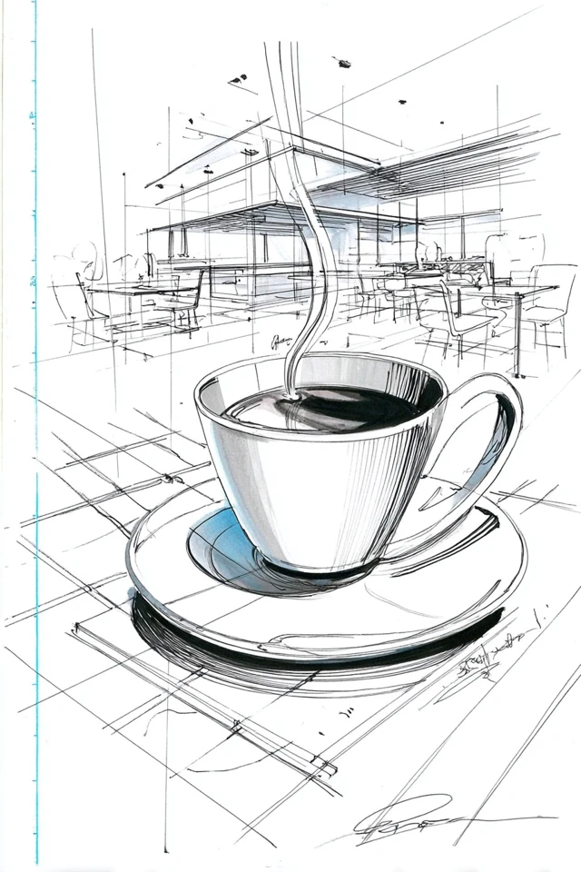 Architectural Ink Portrait - Image 4