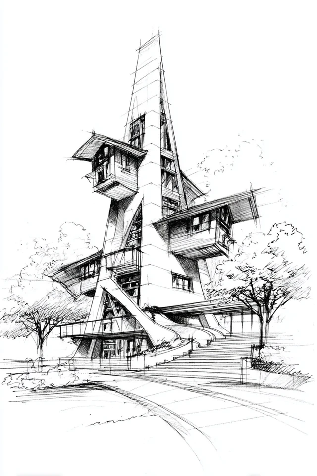 Architectural Ink Portrait - Image 6