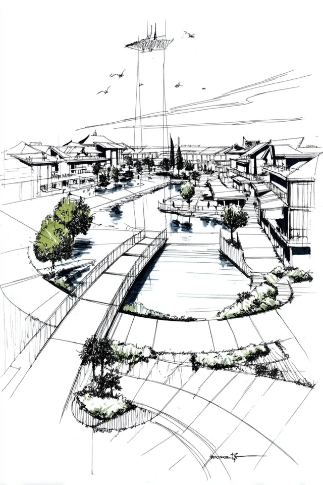 Architectural Ink Portrait - Image 2