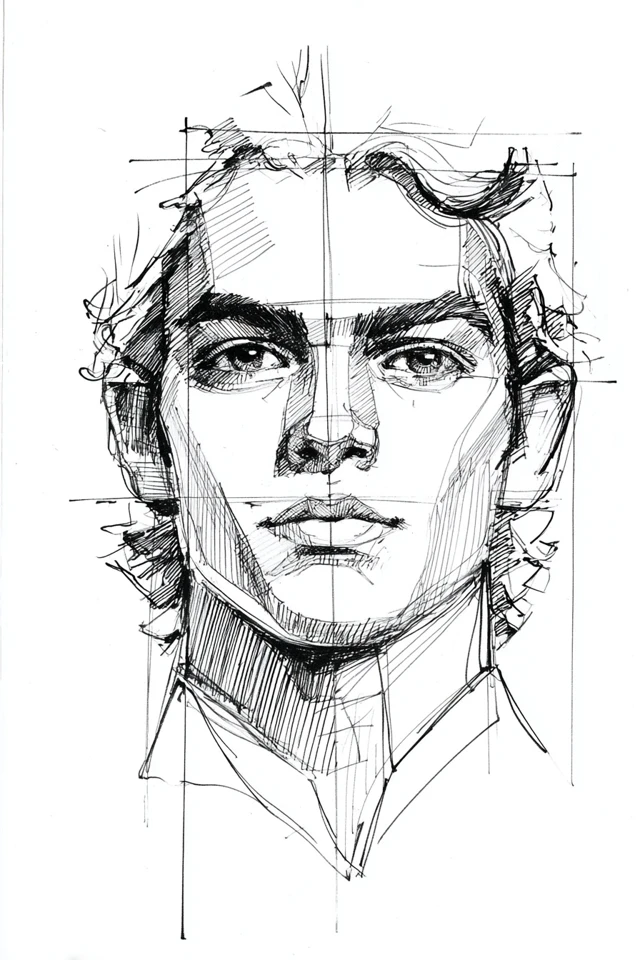 Architectural Ink Portrait - Image 1