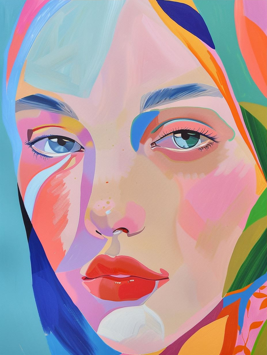 Vibrant Surrealist Pastel Portrait - Image 3