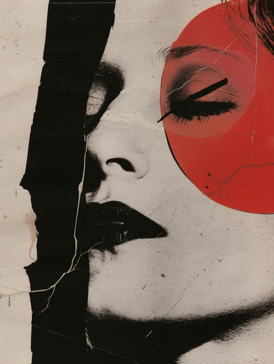 Avant Garde Crimson Collage