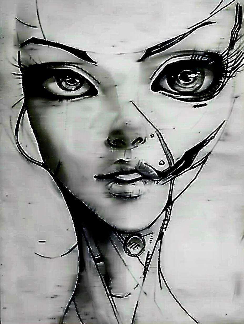 Cybernetic Glitch Portrait - Image 2