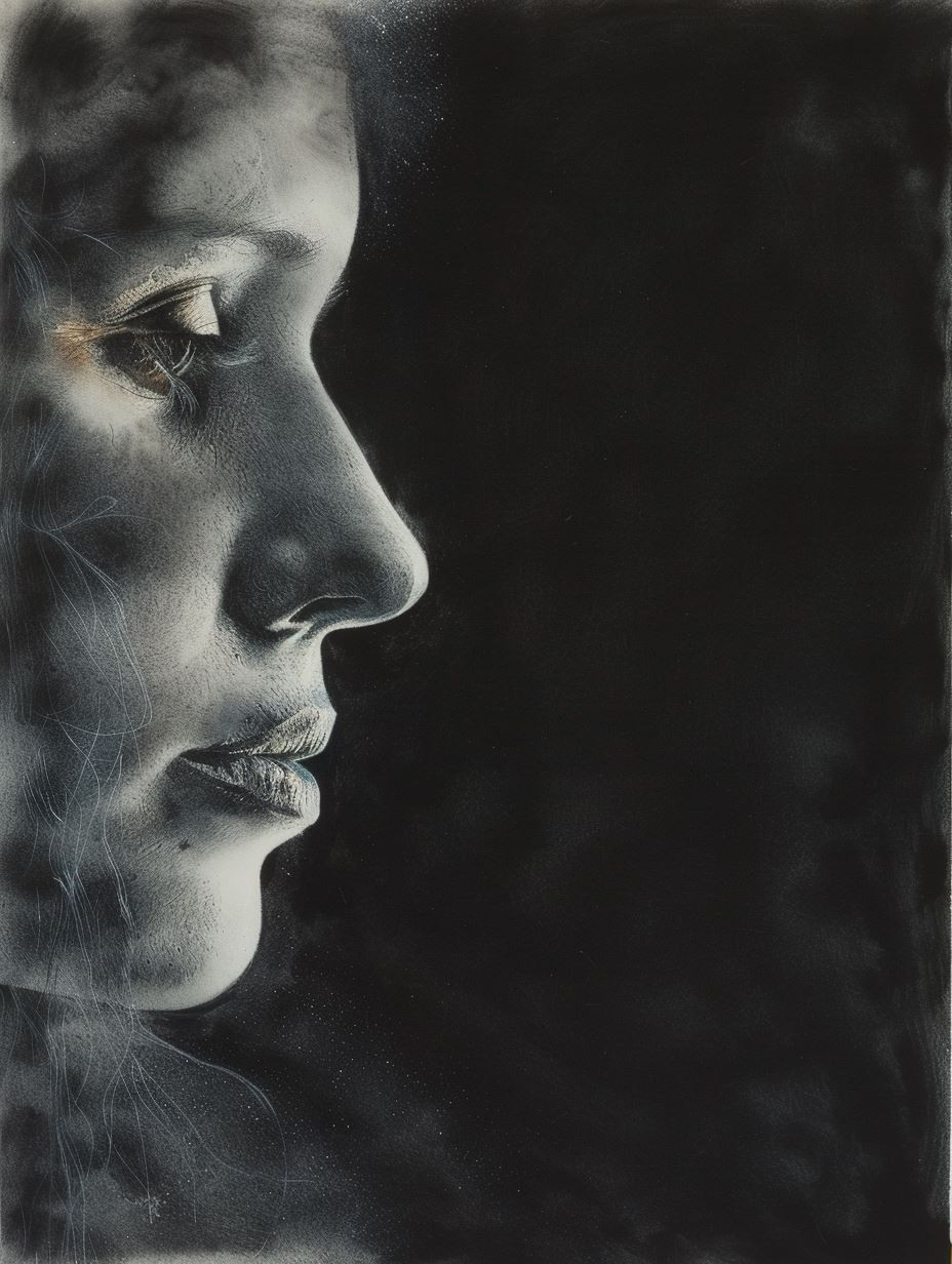 Dramatic Charcoal Portrait Study - Image 2