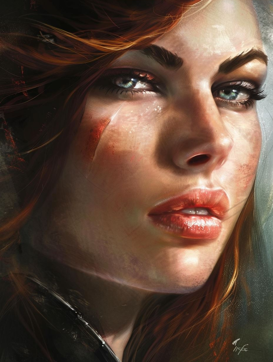 Ethereal Gaze in Shadowed Mist - Image 3