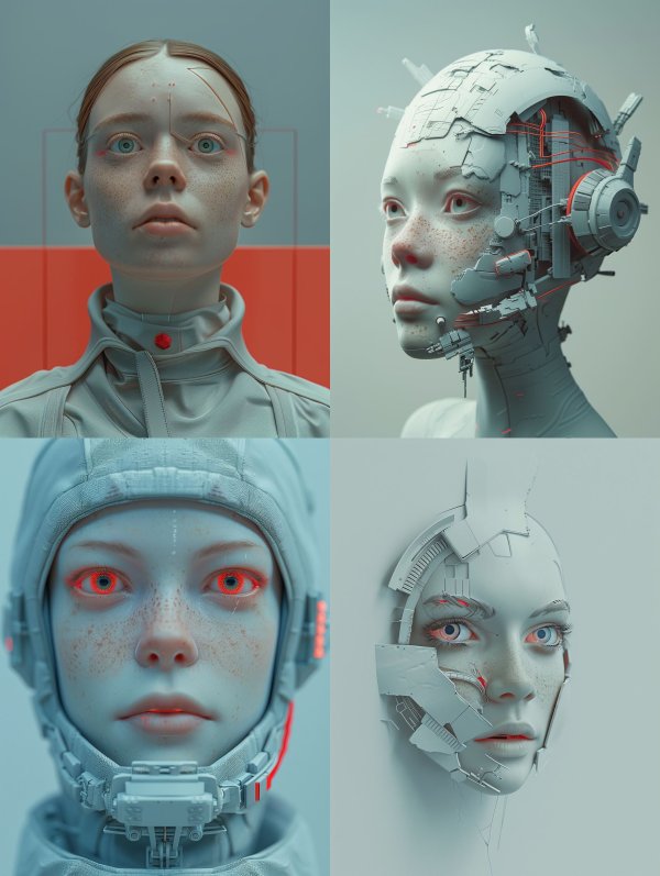 Futuristic Android Humanoid Portraits