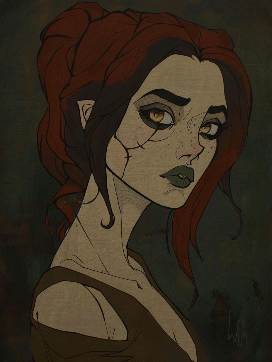 Melancholy Gaze in Sepia - Image 4
