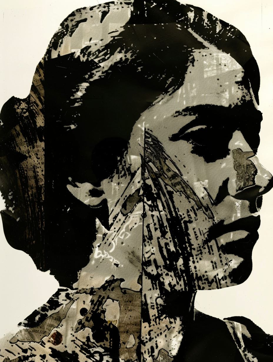 Abstract Gritty Portrait Collage - Image 1