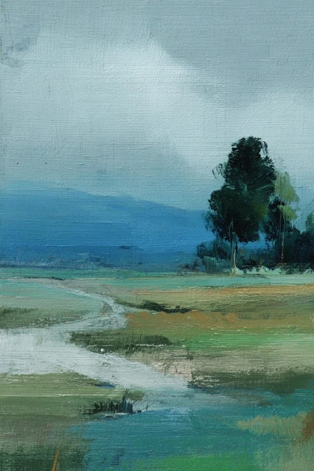 Serene Brushwork Portrait - Image 2